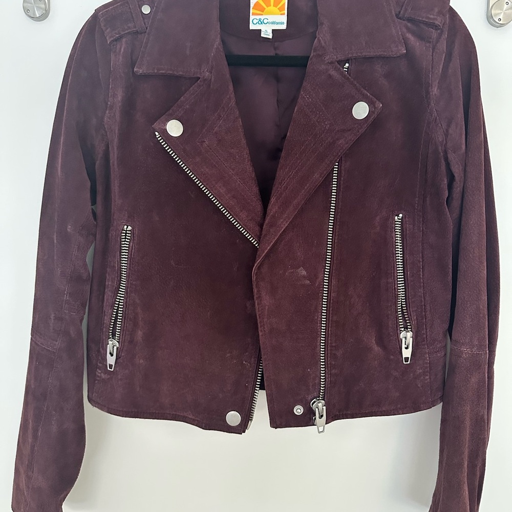 C&C California Burgundy Purple Suede Jacket